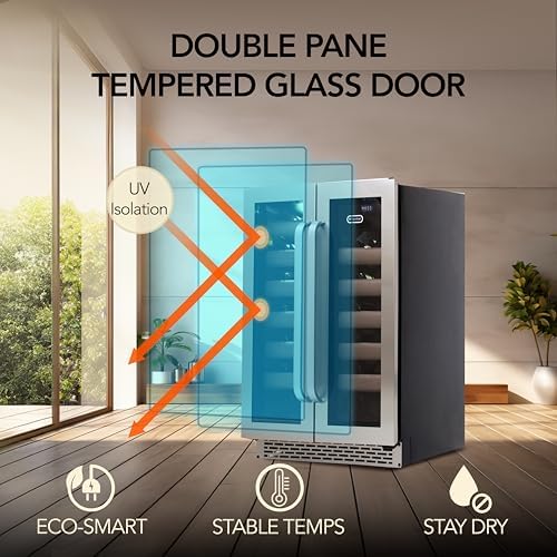 Whynter BWR-401DS 40 Bottle Stainless Steel Dual Zone Built Wine Refrigerators-Elite Series with Seamless Doors