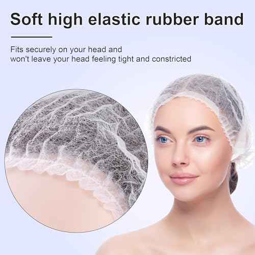 TaShow 120 Pcs Disposable Bouffant Caps, 21 Inches Hair Nets for Women and Men, Polypropylene Non-Woven Hair Nets for Food Service Workers, Labs, Hospital, Salon, Kitchen (White)