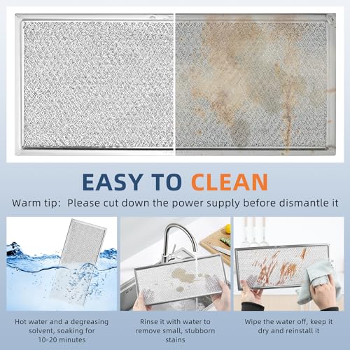 Fetechmate 13 x 6 Microwave Grease Filter Replacement Pack of 2 for Whirlpool Ge W10208631A
