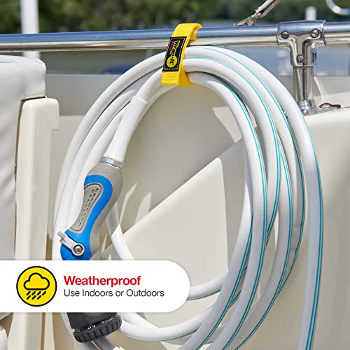 Yellow 12-Inch Extension Cord Holder Straps 12 Pack for RV, Boat & Garage Organization