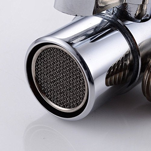 Weirun Kitchen & Bathroom Sink Faucet Water Filter Diverter Valve 1/4" Tubing Adapter M22 x M24 Chrome