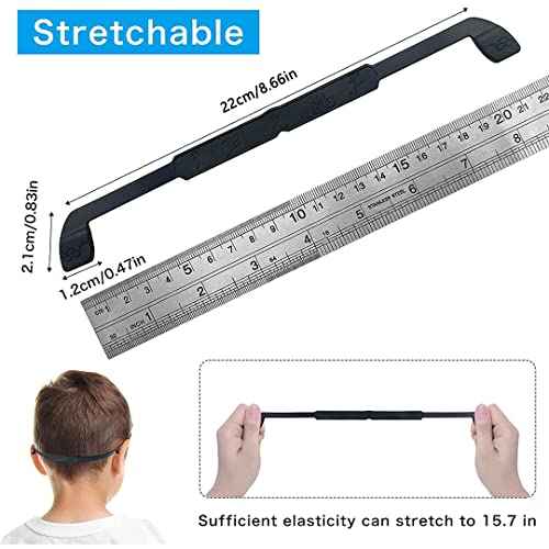 Silicone kids glasses Straps, 3pcs Non-slip Elastic Sports Eyeglasses Straps for Boys and Girls, Sunglasses holder lanyard string, No-Tail eyewear retainer for toddler, Black