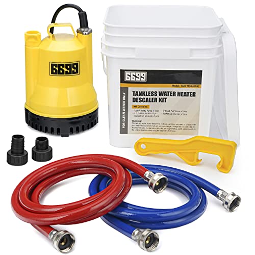 6699 0.17 HP Tankless Water Heater Flushing Kit with 2 Hoses & 3 Gal Pail