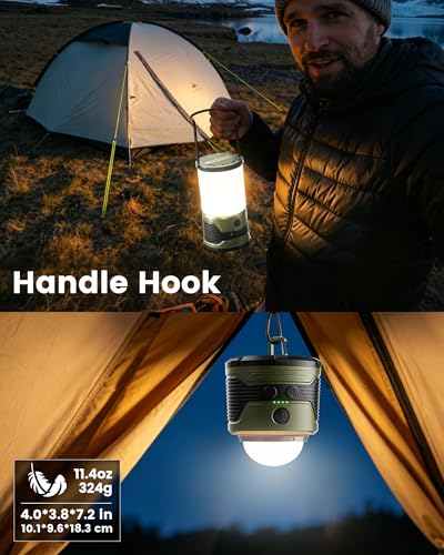 Rechargeable LED Camping Lantern 1200LM with Power Outage Emergency Light