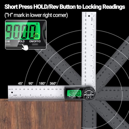 Preciva Black Rechargeable Digital Angle Finder