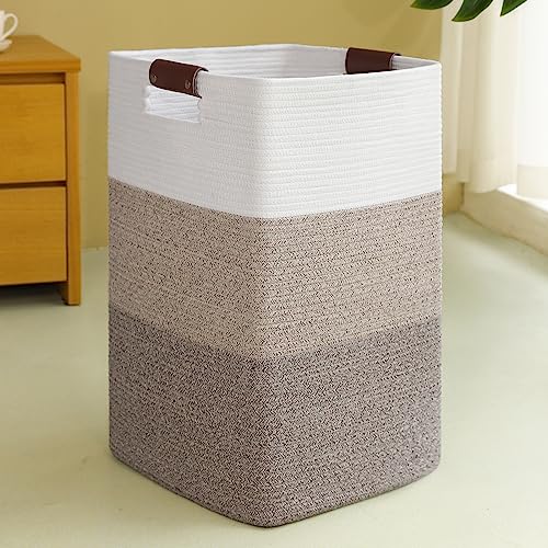 SIXDOVE 96L Extra Large Cotton Rope Laundry Hamper - Gradient Yellow