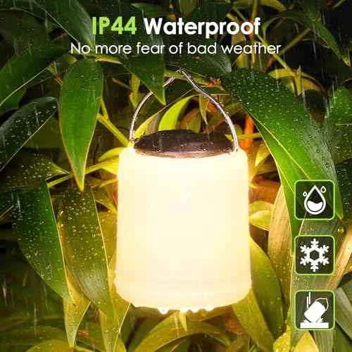 LED Camping Lantern, Rechargeable Camping Light, 4 Modes Outdoor Flashlights Lanterns with 1000LM, Water Resistant Portable Emergency Camp Light for Hurricane Hiking Survival Kits - Black