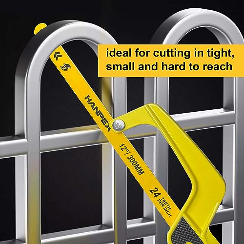 Mini Hacksaw for Metal Cutting ? Compact Bimetal Blade Saw with Ergonomic Handle ? Small Hack Saw for Steel, Copper, Aluminum & DIY Projects