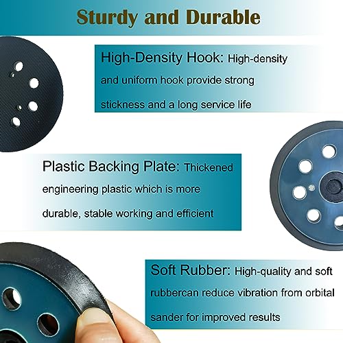 2 Pack 5 Inch 8 Hole Replacement Sander Pad for Makita Sander - 5" Hook and Loop Sanding Pad for Makita BO5010, BO5030/K, BO5031K, BO5041K, XOB01Z Random Orbit Sander
