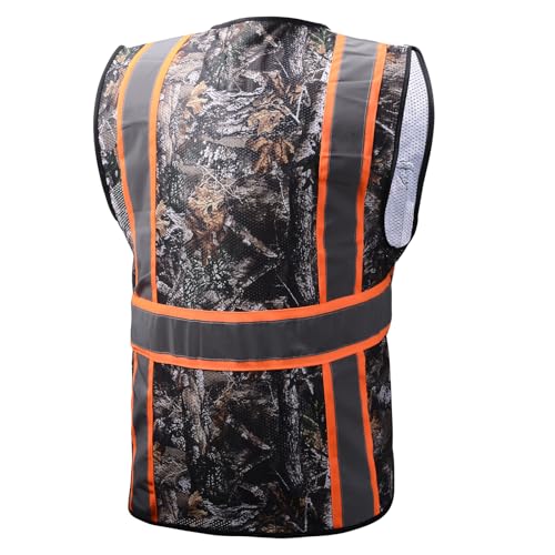 Class 2 High Visibility Reflective Safety Vests Women & Men With 5 Pockets And Zipper Front,Meets Ansi/Isea Standards