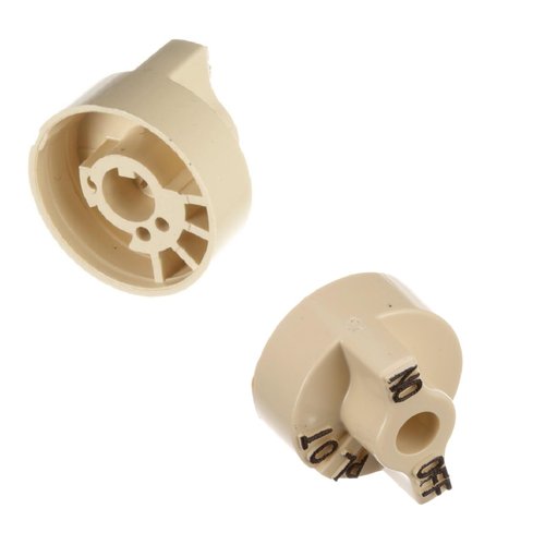 MCAMPAS Comb Gas Valve Beige Knob & 200-400°F Thermostat Dial Knob for Fryers, Range, Braising - 2 Pack