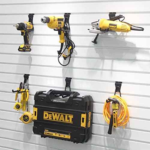 Slatwall Accessories, Black Slatwall Hooks, Garage Utility Hooks for Slatwall, 6 Pack Medium U Hook