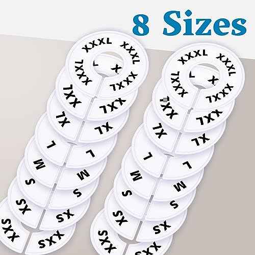 32 White Closet Dividers for Hanging Clothes ? Clothing Rack Dividers with Printed Sizes