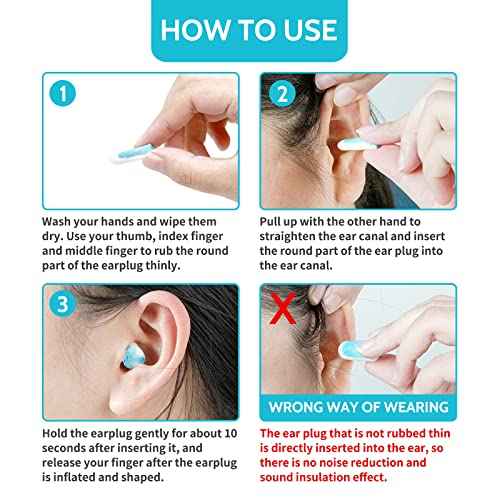 LYSIAN Ultra Soft Foam Ear Plugs for Sleeping Noise Cancelling -10 Box Value Pack - 38dB Noise Reduction Earplug for Sleep,Snoring, Work, Plane Loud Noise, Sky White Blue
