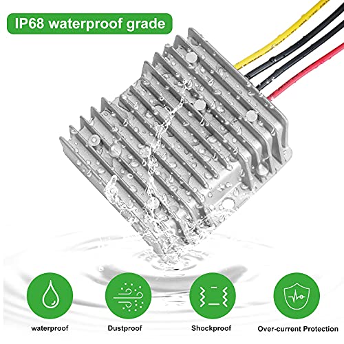DC 36V/48V to 12V 20A Waterproof Buck Converter Power Supply Module for Golf Cart