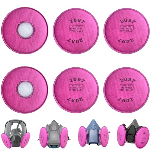 6PCS(3Pack) 2097 Particulate Filter Installed on Filter Retainer Replacement for 6000 6200 6800 7000 FF-4