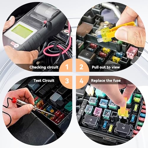 Tioollev 306PCS Car Fuses Assortment Kit with Fuse Pullers & Circuit Testers - Standard, Mini & Low Profile Blades for Auto, Truck & RV
