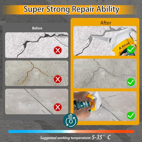 Autosel 2.21LB Concrete Crack Filler Waterproof Sealant for Driveways & Patios