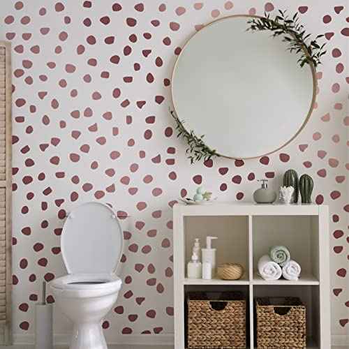 500 Pieces Irregular Polka Dots Boho Wall Decal Vinyl Nursery Wallpaper Sticker Wall Decor Peel and Stick Dot Wall Sticker for Kids Baby Girl Bedroom Home Classroom Decoration (Rose Gold)