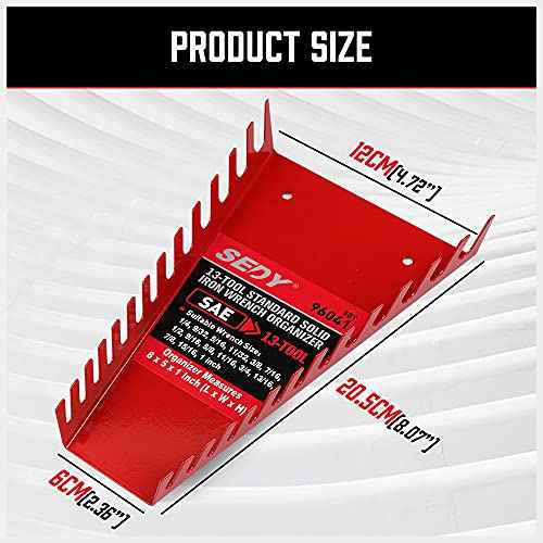 26-Pack Metal Wrench Organizer Set, Wall Mounted Wrench Storage Holder Trays Rack for Tool Box Drawer Chest