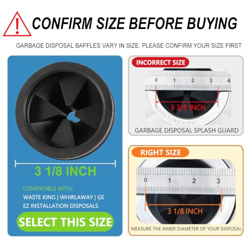RQYEKDO 3-1/8" Upgraded EPDM Garbage Disposal Splash Guard, 1 Pack