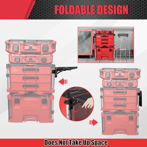 Folding Magnetic Side Table for Milwaukee Packout Toolbox – No-Drill Tool Tray Organizer
