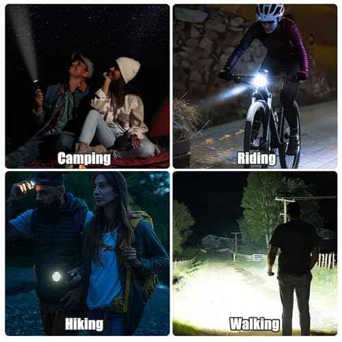 Stocking Stuffers for Men Adults - Christmas Gifts for Men Dad Boyfriend 2Pcs Zoomable LED Flashlights Bright Tactical Torch High Lumens w/5 Modes Outdoor Fishing Hiking Hunting Camping Essentials