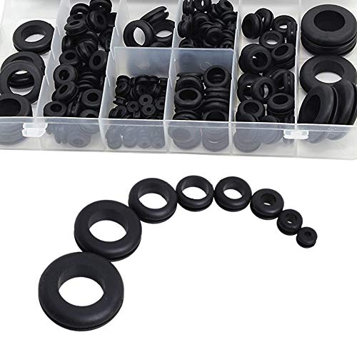 Wolfride 180Pcs Rubber Grommet Assortment Kit with O-Rings & Washers