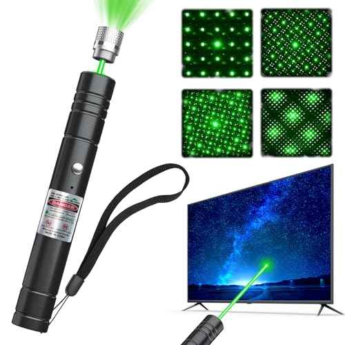 [Professional] Rechargeable Green Laser Pointer High Power Green Beam Light Long Distance Range for TV/LED/LCD Screens Tactical Flashlights Presentation Office/Classroom/Outdoors [202] (1)