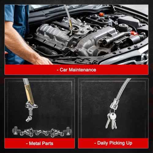 Flexible Magnetic Pickup Tool, 2pcs Powerful Magnetic Sweeper Pickup Tool, 21"Long Flexible Bendable Magnetic Pickup Tool for Hard to Reach Car Keys Bolts Nuts Usb Screws