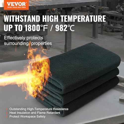 VEVOR Carbon Felt Welding Blanket 4 Pack, 37" x 36" Flame Retardant Welding Blanket, Up To 1800¡ÆF Heat Resistant Blanket Set, Cuttable Carbon Fiber Fire Retardant Insulation Welding Mat Pad