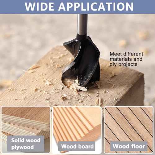 1 inch x 6-1/2 inch Auger Drill Bit for Wood, 1/4 inch Hex Shank Auger Drill Bit for Hard Wood,Soft Wood, Plywood and DIY Project (1 in x 6-1/2 in) GRIXLEN