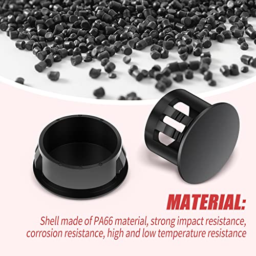 50PCS 1 Inch Black Plastic Hole Plugs Furniture Decorative Cover - QCDENG