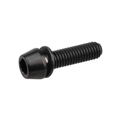 Wanyifa Titanium Ti Allen Hex M5x16 18mm Tapered Head Bolt with Washer Screw for Bicycle Stem Parts Pack of 6 (Black, M5x18mm)