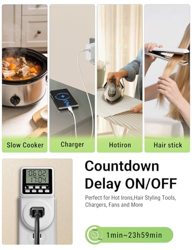 Techbee Digital Timer Plug 24-Hour Programmable Indoor Power Switch - 1 Pack