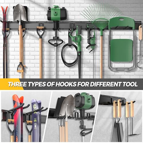 LBT 66-Inch Wall Mount Garage & Garden Tool Organizer - 720lbs Capacity