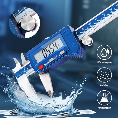 Dasqua 6” IP54 Digital Caliper, Water-Resistant Precision Measuring