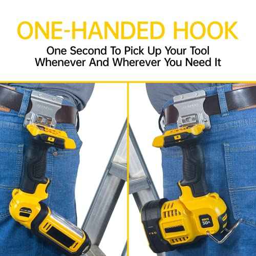 Clip On Tool Belt Drill Holder, Holster Tool Belt Clip for Tape Measure Holder Clip Holster Cordless Drill, Impact, Nailer, Any Tools with Hanger Clips