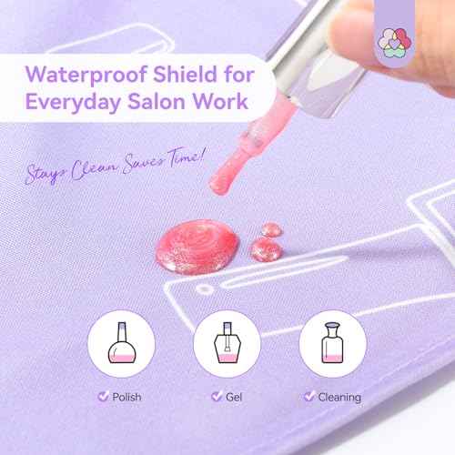 SAVILAND Advanced Nail Tech Apron: Waterproof with Multiple Pockets Stain-Resistant Professional Cosmetics Apron Adjustable Salon Aprons for Manicurist Technician Artist Women Cosmetology Smock