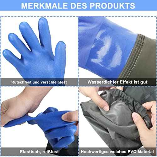 Chemical Resistant Nitrile Gloves Long Rubber Gloves Heavy Duty Long Gloves for Cleaning Suitable for Women and Men
