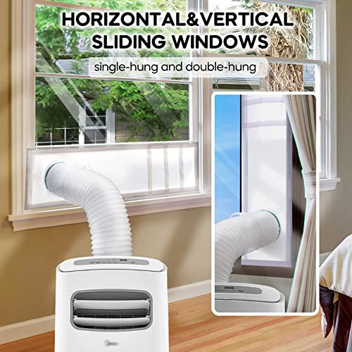 Loviga White Portable AC Window Vent Kit 10x64 Inch Adjustable Sealing