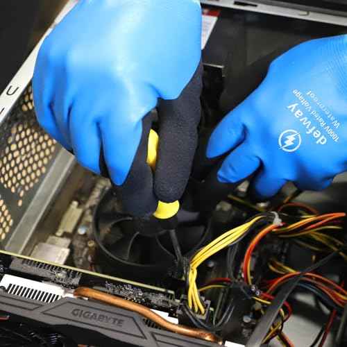 defway Insulated Work Gloves 1000V High Voltage Resistant Electrician Gloves Waterproof Work Gloves Rubber Non Slip Design