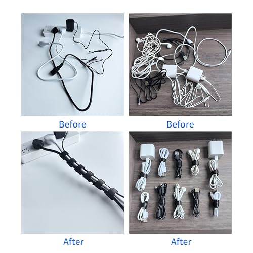 VORTALIS 6in Reusable Cable Ties - 200 Pack, Adjustable Cord Organizers, Hook & Loop Fasteners