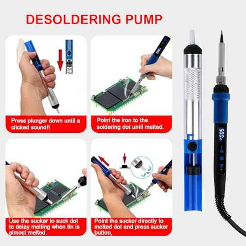 Jadeshay 80W Soldering Iron Kit with Multimeter Kit, Temperature-Controlled Soldering Set with LCD Display, 5 Tips & 30+ Tools for Electronics Repair, DIY, PCB, Phone & Computer