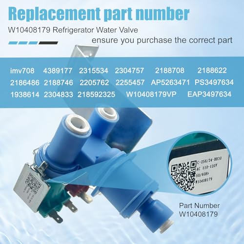 Whirlpool W10408179 Refrigerator Water Inlet Valve with 3 Ports
