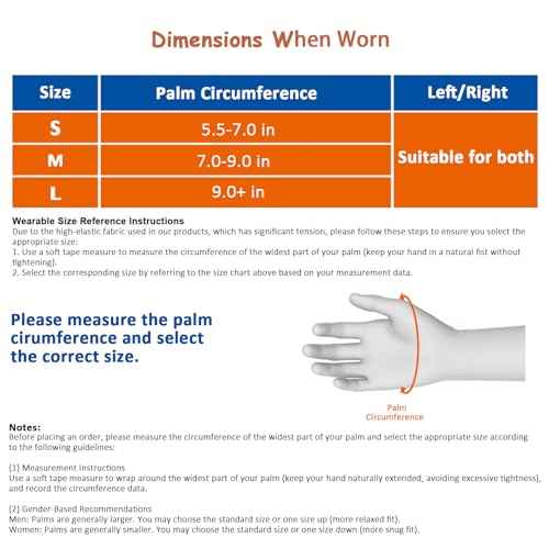 Thumb Wrist Brace Compression Sleeve for Women and Men, Soft Elastic Fabric Thumb Splint Glove Liner for Arthritis Pain Relief Protector Support - Left and Right Hand (Large)