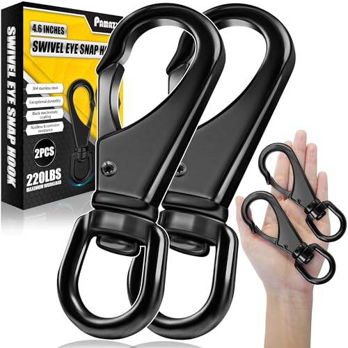 Heavy Duty Stainless Steel Swivel Eye Snaps 4.6” Load Capacity 220LBS (2 Pack)