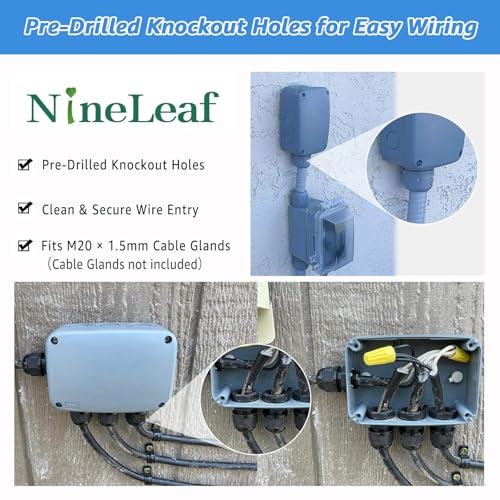 NineLeaf Grey Waterproof Outdoor Junction Box 125x86x62mm IP66 ABS Plastic