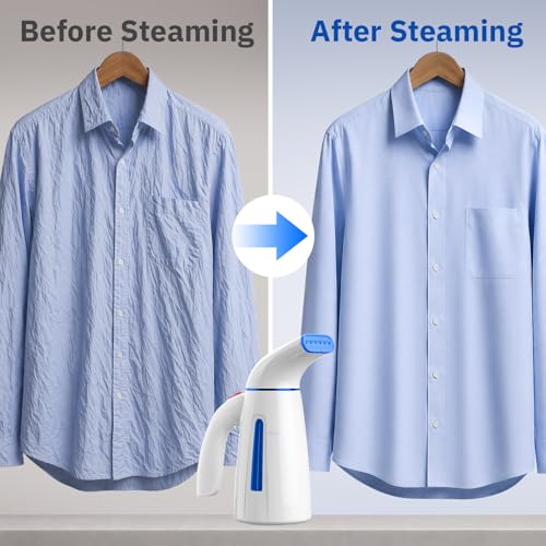 OGHom Blue Handheld Clothing Steamer, 240ml Capacity, 700W Portable Travel Iron