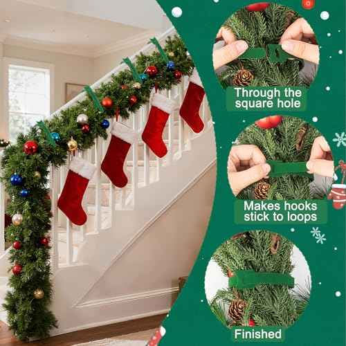 120 Pcs Christmas Garland Ties, 12" Adjustable Holiday Garland Ties, Reusable Nylon Garden Plant Cable Straps Xmas Tree Railing Tie Wreath Garlands Hanger for Stairs Door Banister Decoration (Green)